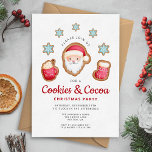 Cute Santa Cookies And Cocoa Christmas Party Invitation<br><div class="desc">Personalized Cute Santa Cookies And Cocoa Christmas Party Invitation.</div>
