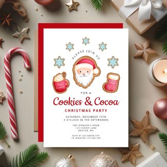 Cute Santa Cookies And Cocoa Christmas Party