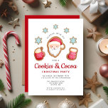 Cute Santa Cookies And Cocoa Christmas Party Invitation<br><div class="desc">Personalized Cute Santa Cookies And Cocoa Christmas Party Invitation.</div>
