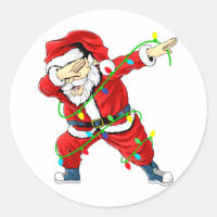 Cute Santa Dabbing Lights Christmas