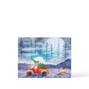 Cute Santa Driving on a Moped Holiday Postcard