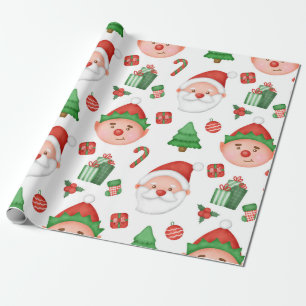 Cute Santa/Elf Wrapping Paper