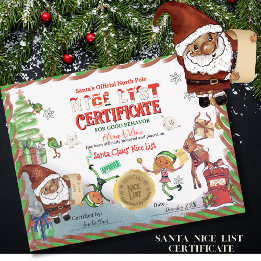 Cute Santa Elves Official Nice List Certificate Invitation