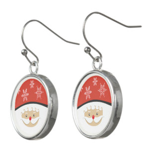 Cute Santa Face Christmas Earrings