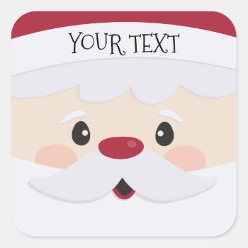 Cute Santa Face Personalized Sticker by Popcornparty at Zazzle