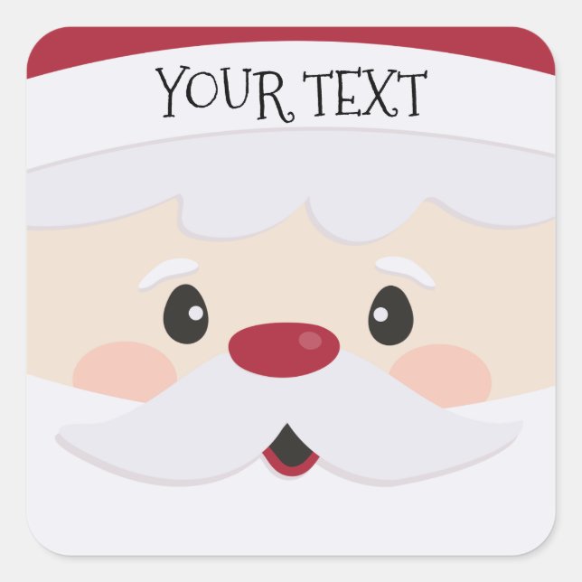 Cute Santa Face Personalized Sticker (Front)