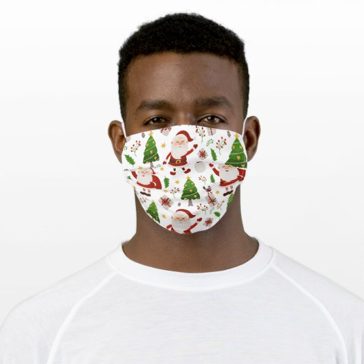 Cute Santa Festive Christmas Holidays Modern Adult Cloth Face Mask (Worn)
