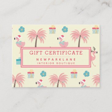Cute Santa Flamingo's - Christmas Gift Certificate