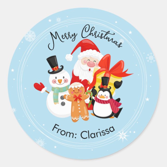 Cute Santa & Friends Christmas Stickers (Front)