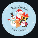 Cute Santa & Friends Christmas Stickers<br><div class="desc">Cute Christmas characters stickers,  perfect to go with your Christmas gifts.</div>