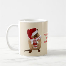 Cute Santa Gerbil Holiday Candy Humor