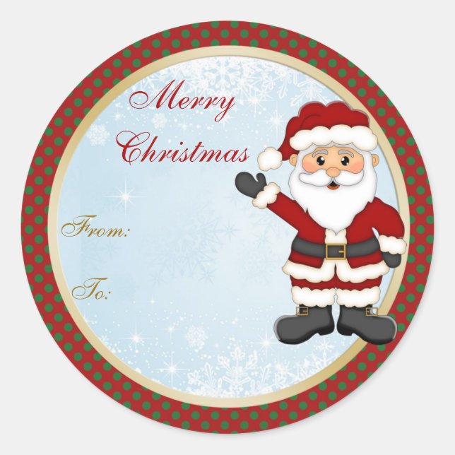 Cute Santa gift tag Christmas (Front)