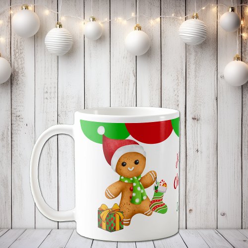 Cute Santa Gingerbread Man Kids Mug