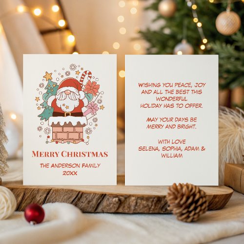 Cute Santa Gnome Christmas Card