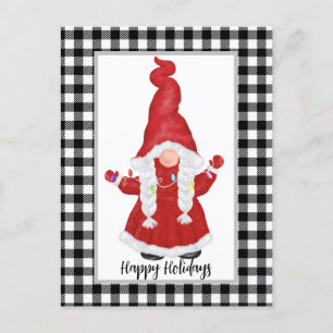 Cute Santa Gnome Customizable Holiday Card