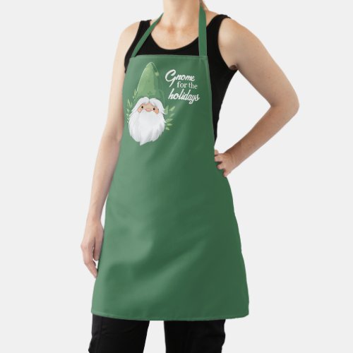 Cute Santa Gnome for the Holidays Apron