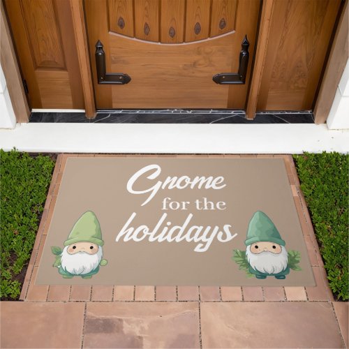 Cute Santa Gnomes for the Holidays Doormat