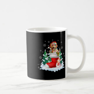 Cute Santa Golden Retriever In Christmas Socks Dog Coffee Mug