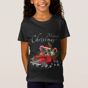 Cute Santa Great Dane Riding Red Truck Merry Chris T-Shirt