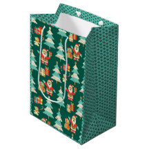 Cute Santa green Christmas scene - nostalgic vibe