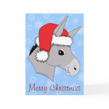 Cute Santa Hat Christmas Donkey