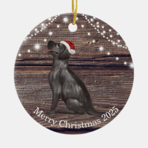 Cute Santa Hat Labrador Christmas  Ceramic   Ornament