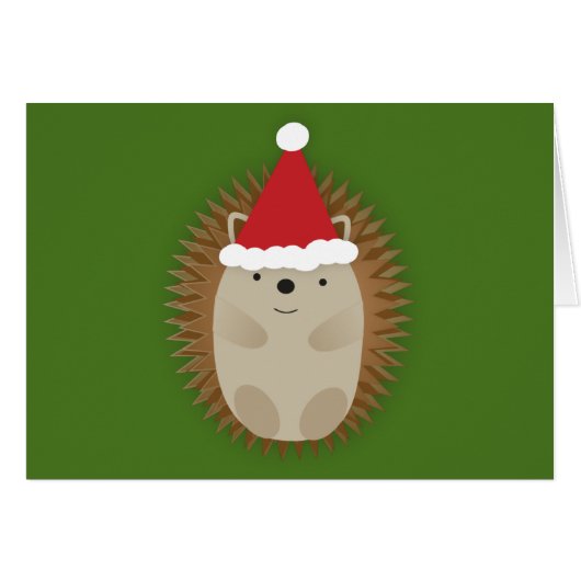 Cute Santa Hedgehog Cards (Front Horizontal)