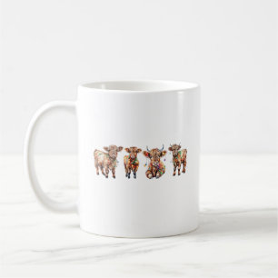 Cute Santa Highland Cows, Funny Mooey Christmas Coffee Mug