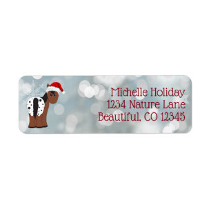 Cute Santa Horse Winter Holiday Christmas Address Label