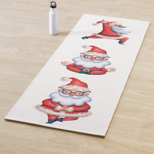 Cute Santa in Meditation Yoga Mat