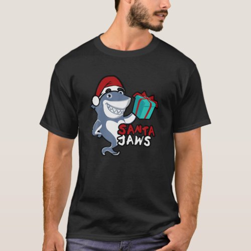 Cute Santa Jaws Family Christmas Pajamas Funny Sha T_Shirt