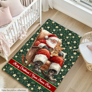 Cute Santa Kids Rug for Christmas Decor