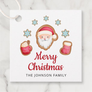 Cute Santa Merry Christmas Favor Tags