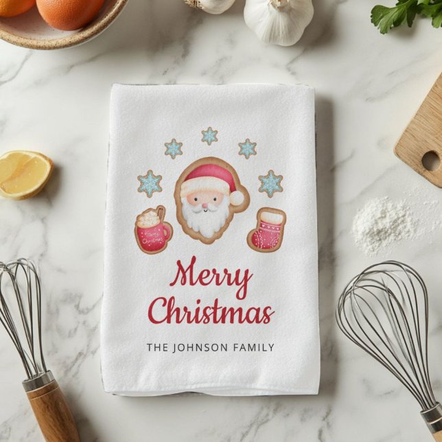 Cute Santa Merry Christmas Kitchen Towel (Cute Santa Merry Christmas Kitchen Towel)