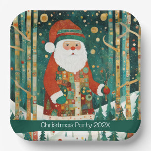 Cute Santa Merry Christmas Paper Plates