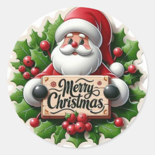 Cute Santa Merry Christmas Stickers for Holiday