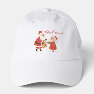 Cute Santa & Mrs. Claus Merry Christmas Greeting Performance Cap