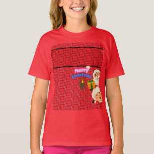 Cute Santa & Mrs. Claus Merry Christmas Greeting T-Shirt
