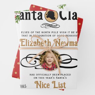 Cute Santa Nice List Certiificate Photo