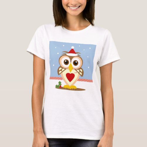 Cute Santa Owl Christmas  Holiday Shirts