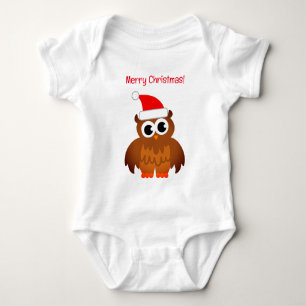 Cute Santa owlet Christmas baby jumpsuit Bodysuit