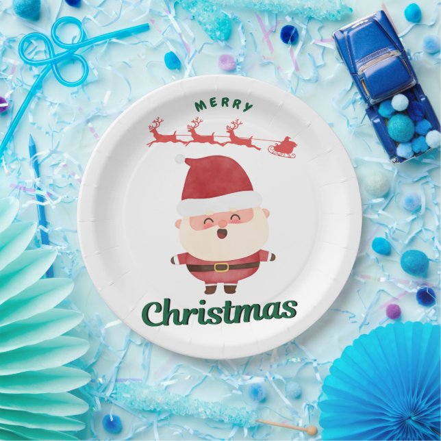 Cute Santa Paper Plates (Party)