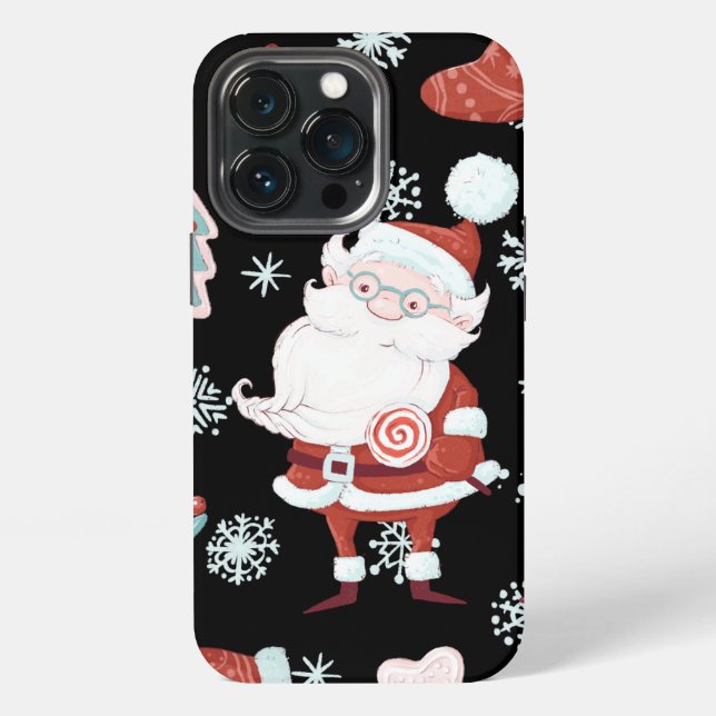 Cute Santa Pattern OtterBox iPhone Case (Back)