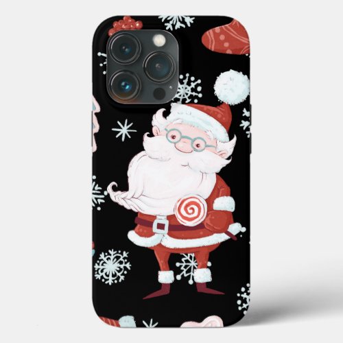 Cute Santa Pattern OtterBox iPhone Case
