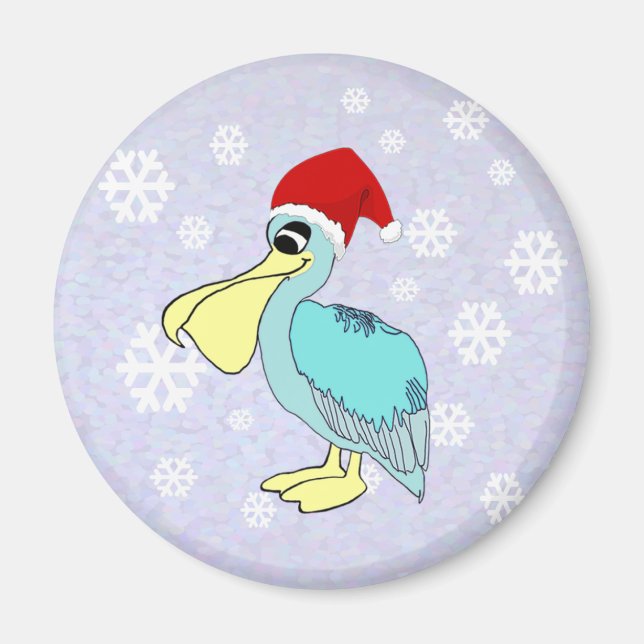 Cute Santa Pelican Magnets (Front)