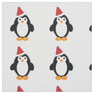Cute Santa Penguin Fabric