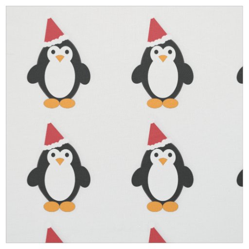 Cute Santa Penguin Fabric