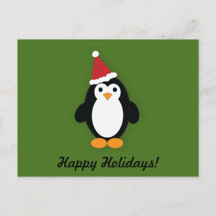 Cute Santa Penguin Postcard