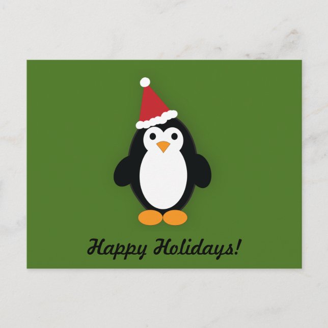 Cute Santa Penguin Postcard (Front)