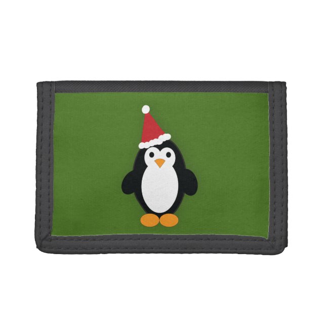 Cute Santa Penguin Trifold Wallet (Front)